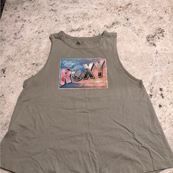 Roxy Tops - Roxy Olive Graphic Tank medium